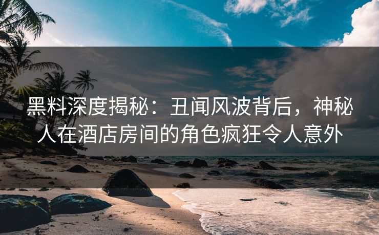 黑料深度揭秘：丑闻风波背后，神秘人在酒店房间的角色疯狂令人意外