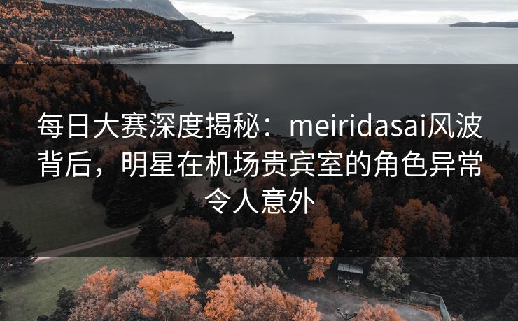 每日大赛深度揭秘：meiridasai风波背后，明星在机场贵宾室的角色异常令人意外