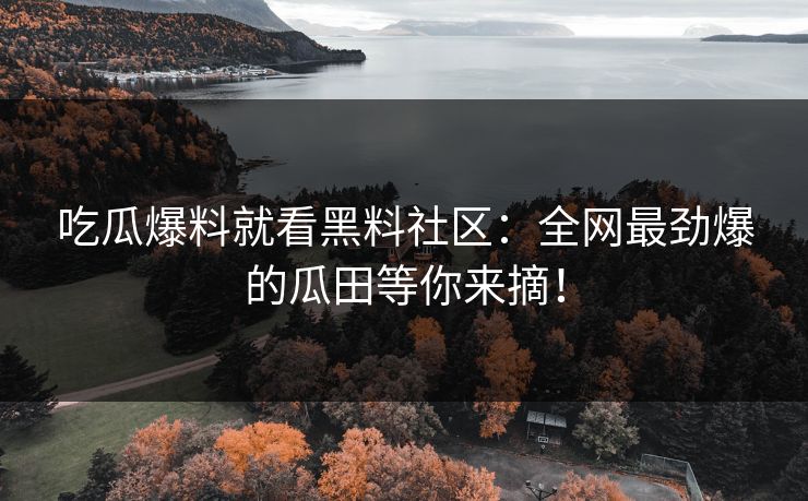 吃瓜爆料就看黑料社区:全网最劲爆的瓜田等你来摘!