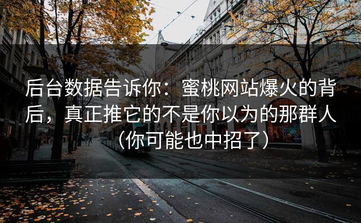 后台数据告诉你：蜜桃网站爆火的背后，真正推它的不是你以为的那群人（你可能也中招了）